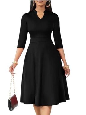 Black Fit & Flare Dress Size 2XL New
